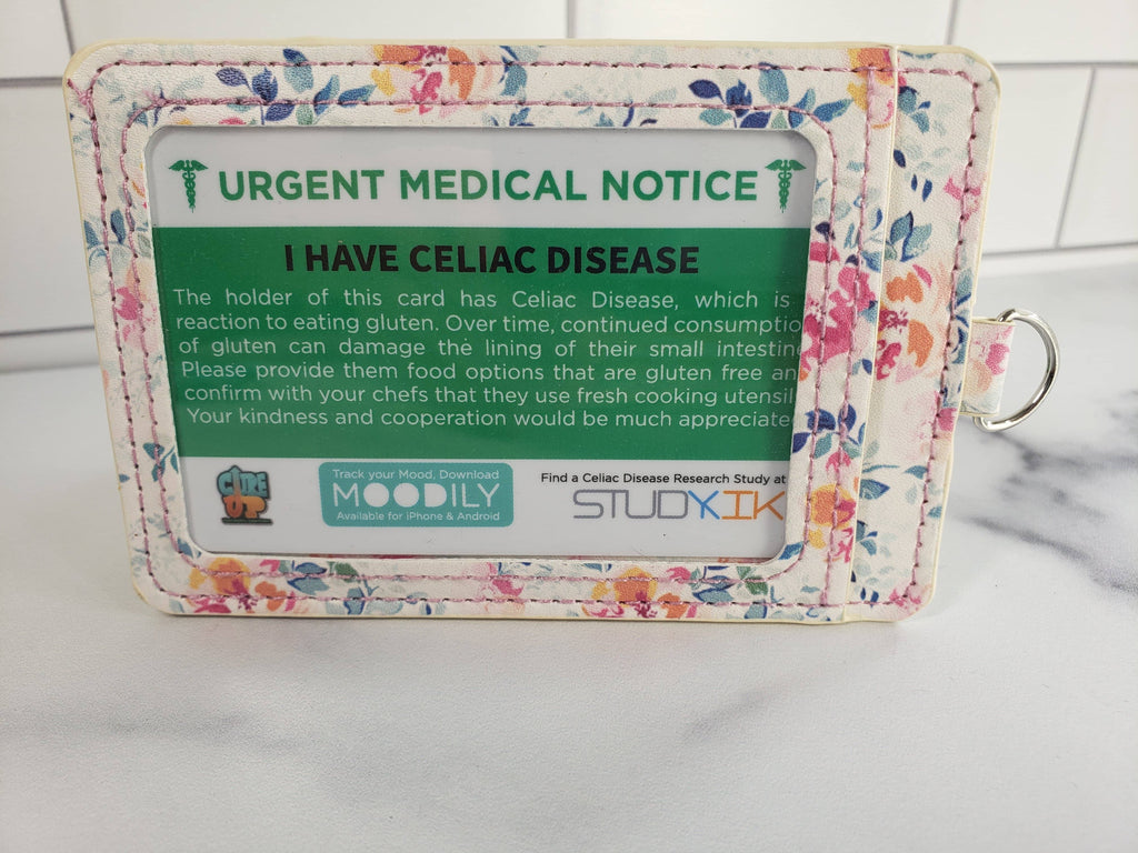 Celiac Disease Assistance Card - 3 pack with Cardholder!