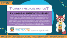 Load image into Gallery viewer, Adenomyosis Assistance Card - 3 Pack