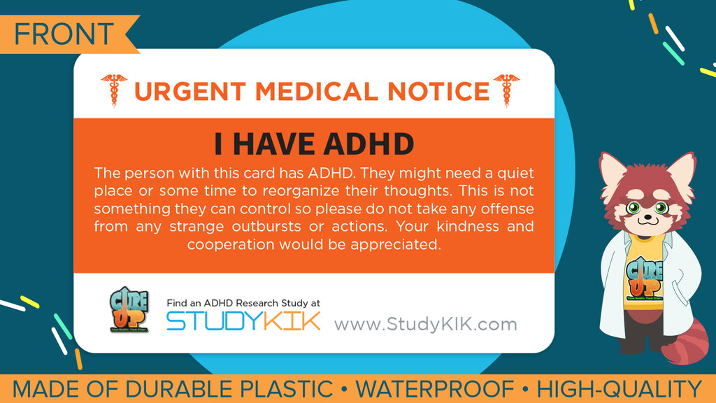 ADHD Assistance Card - 3 pack with Cardholder!