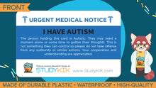 Load image into Gallery viewer, Autism Assistance Card - 3 pack with Cardholder and Lanyard!