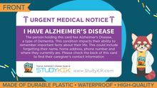 Load image into Gallery viewer, Alzheimer&#39;s Disease Assistance Card - 3 Pack