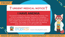 Load image into Gallery viewer, Anemia Assistance Card - 3 Pack