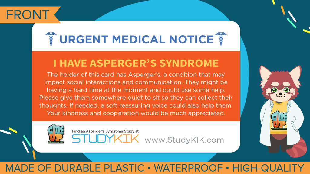 Asperger's Syndrome Assistance Card - 3 Pack