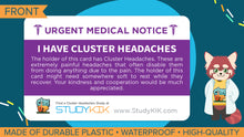 Load image into Gallery viewer, Cluster Headaches Assistance Card - 3 pack with Cardholder!