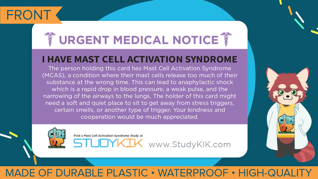 Mast Cell Activation Syndrome Assistance Card - 3 Pack