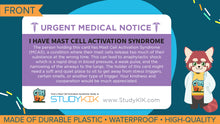 Load image into Gallery viewer, Mast Cell Activation Syndrome Assistance Card - 3 Pack