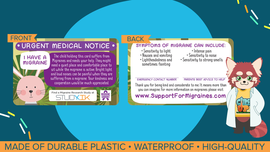 Child Migraine Assistance Card - 3 Pack