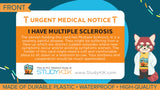 Multiple Sclerosis Assistance Card - 3 pack