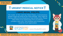 Load image into Gallery viewer, Nasal Polyps Assistance Card - 3 Pack