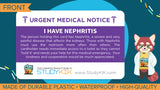 Nephritis Assistance Card - 3 Pack