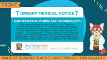 Load image into Gallery viewer, Obsessive Compulsive Disorder (OCD) Assistance Card - 3 Pack