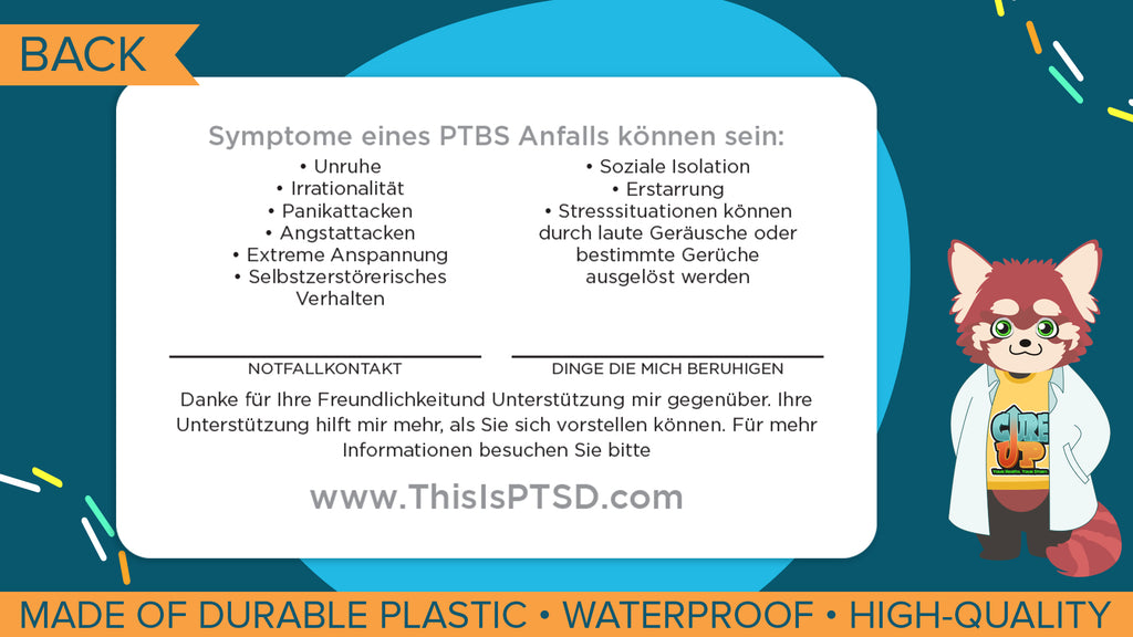 PTBS-Unterstützungskarte (German PTSD card) - 3 pack