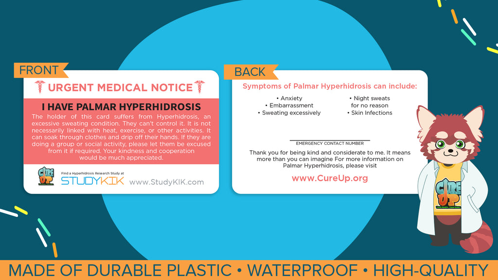 Palmar Hyperhidrosis Assistance Card - 3 Pack