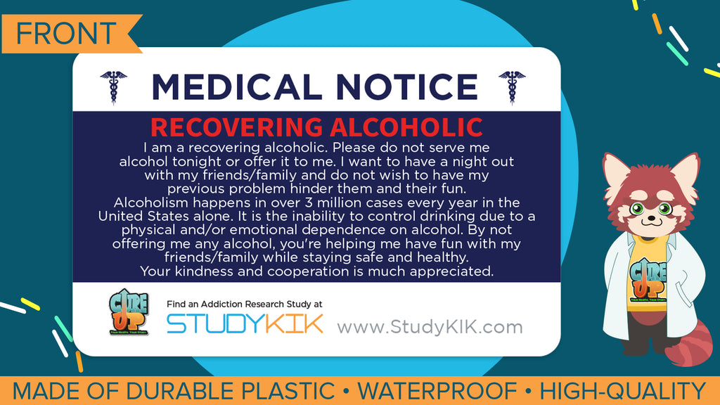 Alcoholism Assistance Card - 3 Pack
