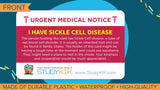 Sickle Cell Assistance Card - 3 pack with Cardholder!