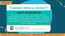 Load image into Gallery viewer, Spina Bifida Assistance Card - 6 Pack