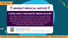 Load image into Gallery viewer, Traumatic Brain Injury Assistance Card -3 Pack