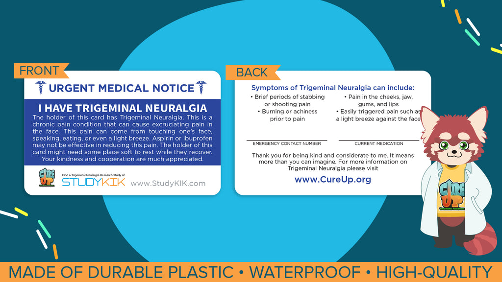 trigeminal neuralgia Assistance Card - 3 Pack