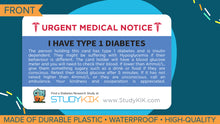Load image into Gallery viewer, Type 1 Diabetes Assistance Card - 3 pack with Cardholder!