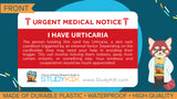 Urticaria Assistance Card - 3 Pack