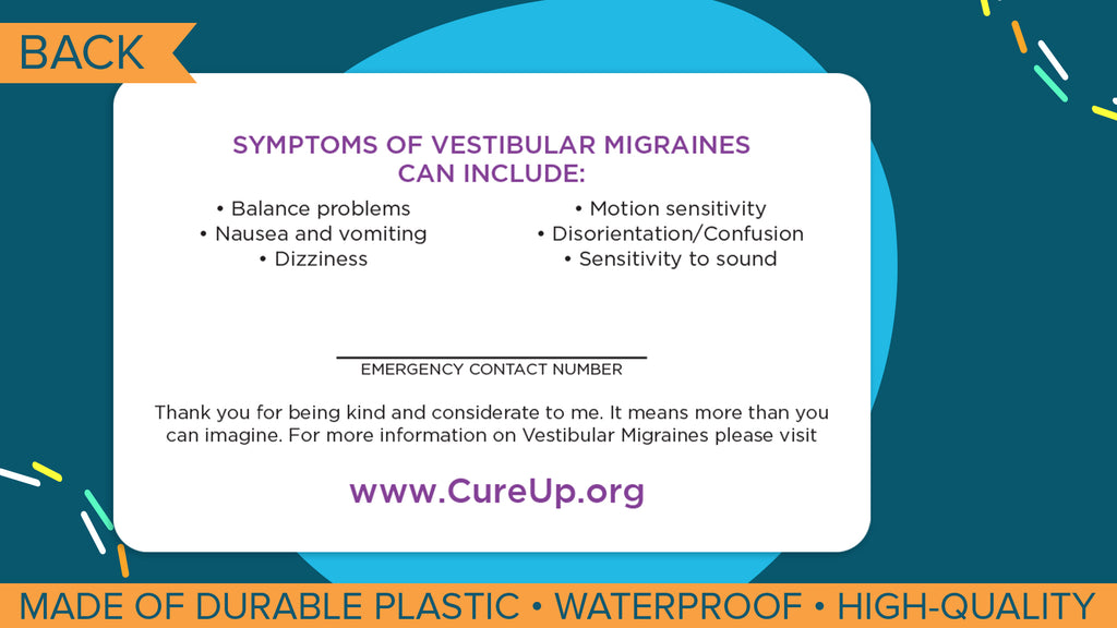 Vestibular Migraines Assistance Card - 3 Pack