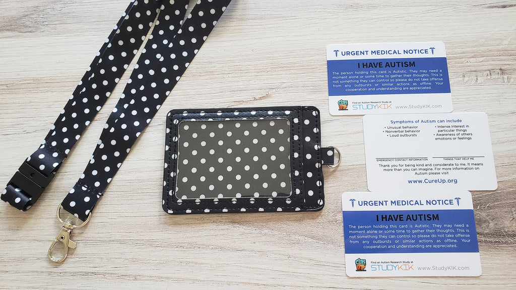 Autism Assistance Card - 3 pack with Cardholder and Lanyard!