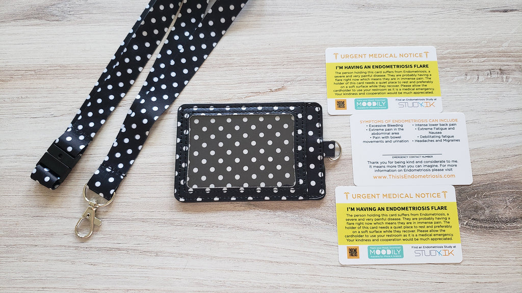 Endometriosis Assistance Card - 3 pack with Cardholder and Lanyard!