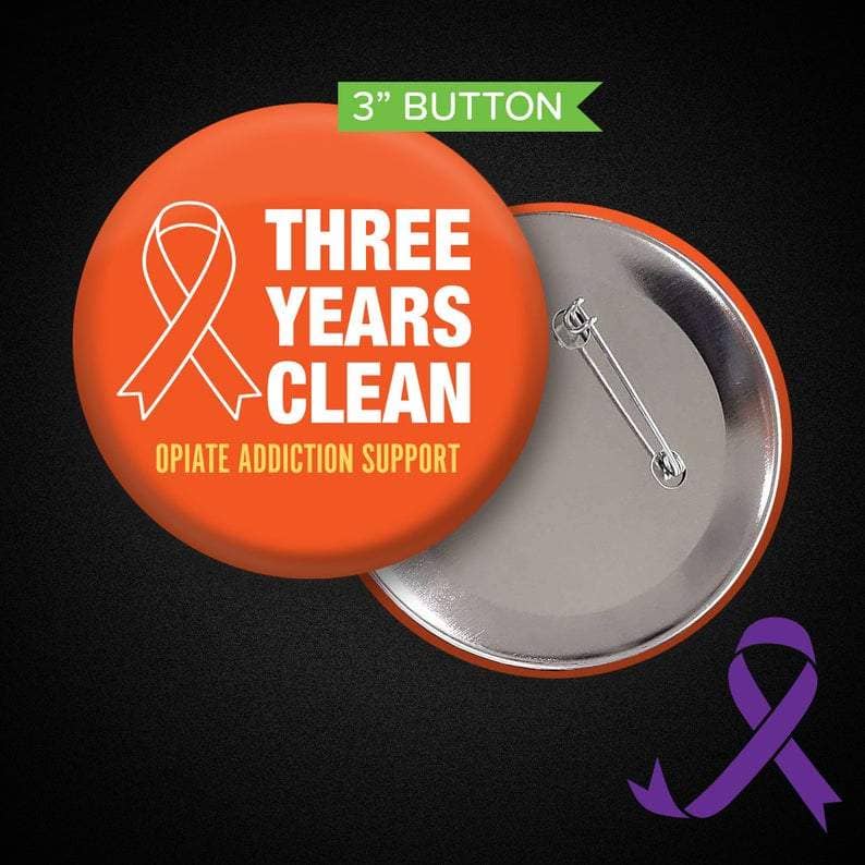 Opiate Addiction Recovery Buttons - 3 Pack